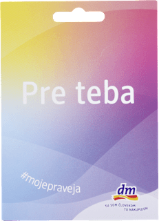 Darčeková karta v hodnote 100 € dm