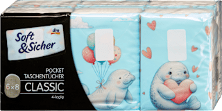 papírové kapesníky 4vrstvé 6x8 Soft&Sicher