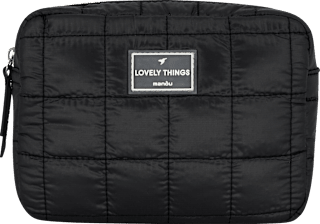 Kulturtasche mit Karosteppung klein schwarz manòu