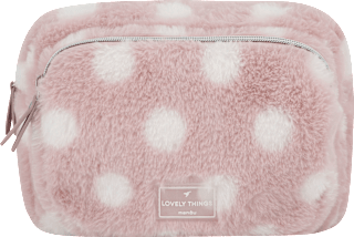 Kulturtasche mit Punkten rosa manòu