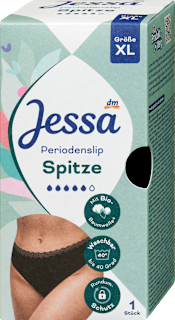 Mosható menstruációs fehérnemű, fekete, XL (44-46) méret Jessa