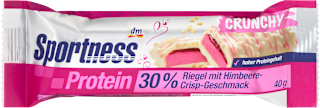 Бар с 30 % протеини, с вкус на малина и криспи Sportness