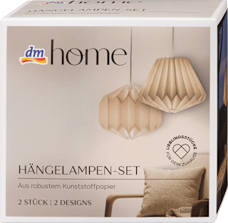 Hängelampen-Set aus Kunststoffpapier, weiß (21x26/19x26  cm) dm home
