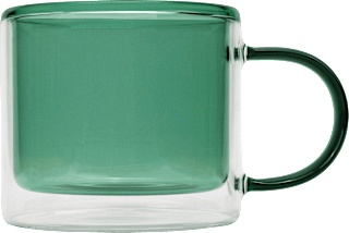 Kaffeebecher aus Borosilikatglas, doppelwandig, salbei (270 ml) Jean&Len
