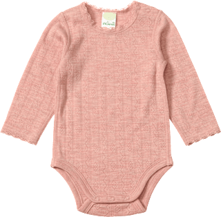 Body Langarm aus Wolle-Seide mit Ajour-Struktur, rosa, Gr. 62/68 ALANA