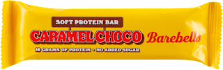 PROTEIN SOFT BAR CHOCO - mekani proteinski bar sa čokoladom i karamelom sa mlečinm čokoladnim prelivom, sa zaslađivačima Barebells