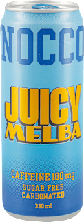 JUICY MELBA osvežavajući bezalkoholni napitak sa kofeinom i aminokiselinama, sa zaslađivačima NOCCO