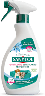 Fertőtlenítő és szagtalanító textil spray, kisállat szagok ellen SANYTOL