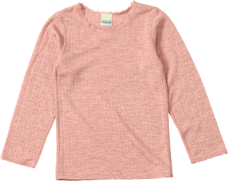 Langarm-Unterhemd aus Wolle-Seide mit Ajour-Struktur, rosa, Gr. 110/116 ALANA
