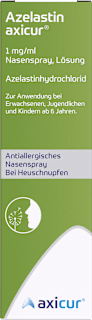 Azelastin axicur 1mg/ml Nasenspray, Azelastinhydrochlorid Azedil