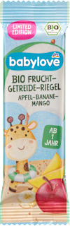 Bio alma-banán-mangó gyümölcsszelet, 1éves kortól babylove