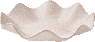Servierschale aus Steingut mit Wellenrand, beige (32,5x8,5 cm) Dekorieren & Einrichten