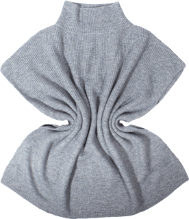 Poncho mit Kragen grau PURSET