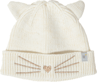Haube Mädchen Katze creme PURSET