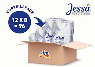 Einlagen Inkontinenz Maxi Night Vorteilspack (12x8 St) Jessa DISKRET