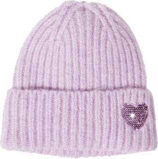 Haube mit Herz lila PURSET
