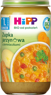 Zupka jarzynowa z ziemniaczkami BIO Junior, po 1. roku HiPP