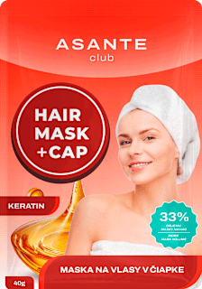 Maska na vlasy v čiapke Keratin  ASANTE