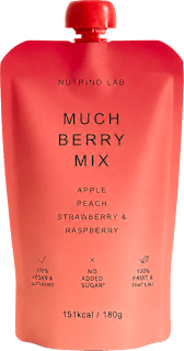 Voćni pire Much Berry Mix – jabuka, breskva, jagoda i malina Nutrino Lab