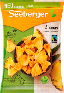 Sušeni nesladkani koščki ananasa Seeberger