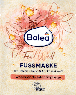 Lábmaszk Feel Well, kubeba illóolajjal és sárgabarackmag-olajjal Balea