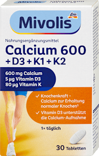 Calcium 600 + D3 + K1 + K2 Tabletten 30 St Mivolis