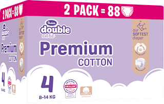 double care Premium Cotton pelene za bebe vel. 4 (8 - 14 kg) Violeta