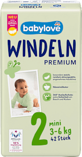 Windeln Premium Gr. 2 Mini (3-6 kg) babylove