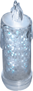 Świeca Led brokatowa, zimne światło z bateriami 18 cm subito