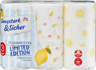 Küchentücher Design 3-lagig (3x100 Blatt) Saugstark&Sicher