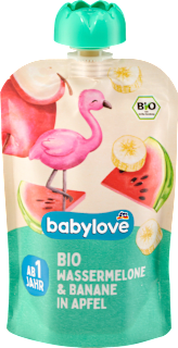 Piure de fructe Bio - pepene roșu, banană și măr babylove