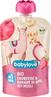 Quetschie Erdbeere & Banane in Apfel mit Müsli ab 1 Jahr babylove