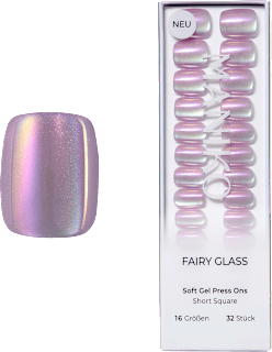 Künstliche Nägel Press Ons Short Square Fairy Glass Maniko
