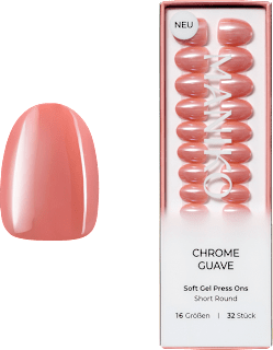 Künstliche Nägel Press Ons Short Round Chrome Guave Maniko