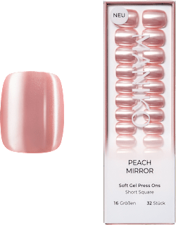 Künstliche Nägel Press Ons Short Square Peach Mirror Maniko