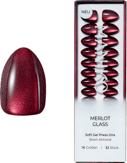 Künstliche Nägel Press Ons Short Almond Merlot Glass Maniko