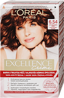 Tartós hajfesték, világos rézvörös-mahagóni 6.54 L'ORÉAL PARiS EXCELLENCE Creme