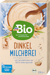 Dinkel-Milchbrei ab dem 5. Monat dmBio