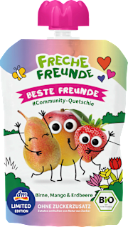 Quetschie Beste Freunde Birne, Mango & Erdbeere ab dem 6. Monat Freche Freunde
