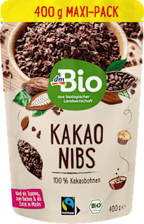 Bio fermentirani in praženi koščki kakava, MAXI pakiranje dmBio