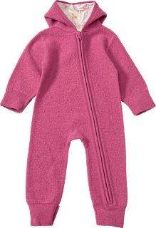 Overall aus Wollwalk mit Mitwachsfunktion & Einhorn-Muster, beere, Gr. 74/80 ALANA