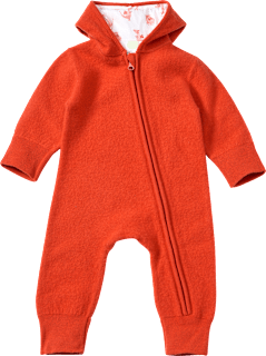 Overall aus Wollwalk mit Mitwachsfunktion & Drachen-Muster, orange, Gr. 74/80 ALANA