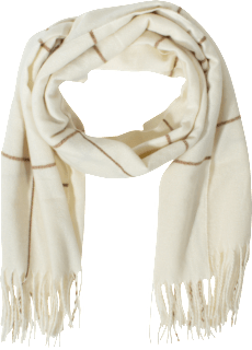 Schal mit Fransen creme in Karo-Optik PURSET