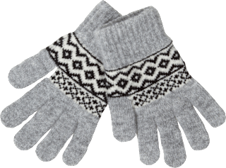 Strickhandschuhe Norwegermuster grau PURSET
