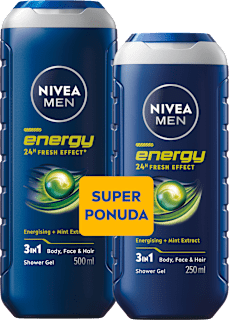 Gel za tuširanje energy, duopack (500 ml + 250 ml) NIVEA MEN