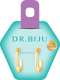 Hipoalergene naušnice octagon gold DR. BIJU