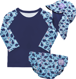 Wiederverwendbares Schwimm-Set Wal 1-2 Jahre Bambino Mio