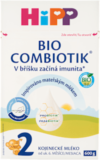 BIO pokračovací mléčná kojenecká výživa 2 Combiotik 6m HiPP