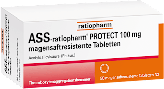 ASS-ratiopharm PROTECT 100 mg Acetylsalicylsäure magensaftresistente Tabletten ratiopharm
