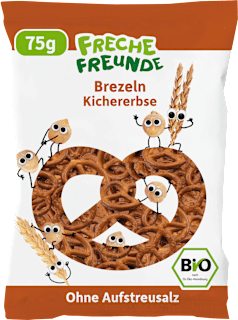 Bio tönköly-csicseriborsó ízű perec, 3 éves kortól Freche Freunde
